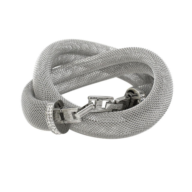 Chunky soft mesh pattern stainless steel choker necklace