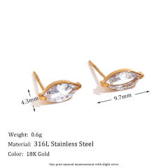 18KG cute mini diamond stainless steel studs earrings