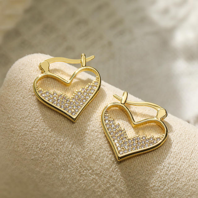 Real gold plated geometric diamond copper earrings for women