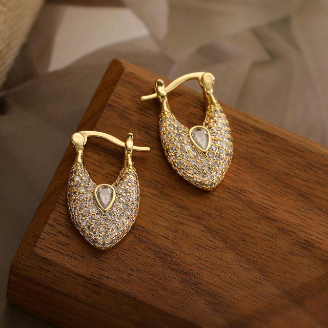 18KG geometric copper earrings for women