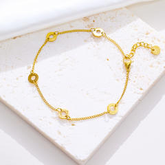 INS personality colorful cubic zircon evil eye stainless steel bracelet