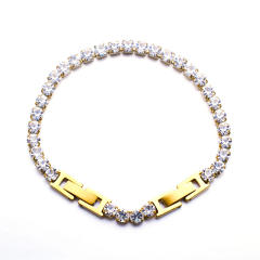 INS personality colorful cubic zircon evil eye stainless steel bracelet