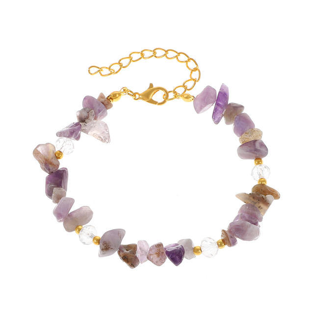 Natural irregular shape crystal stone bracelet for women