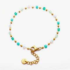 INS personality colorful cubic zircon evil eye stainless steel bracelet