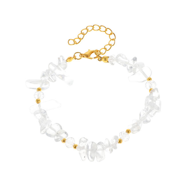 Natural irregular shape crystal stone bracelet for women