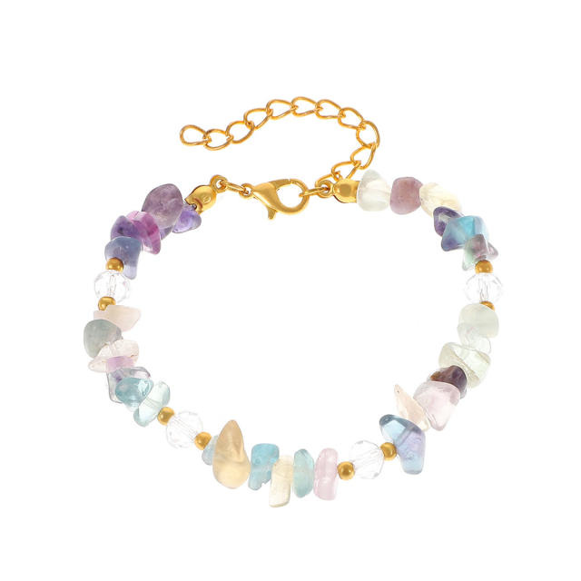 Natural irregular shape crystal stone bracelet for women