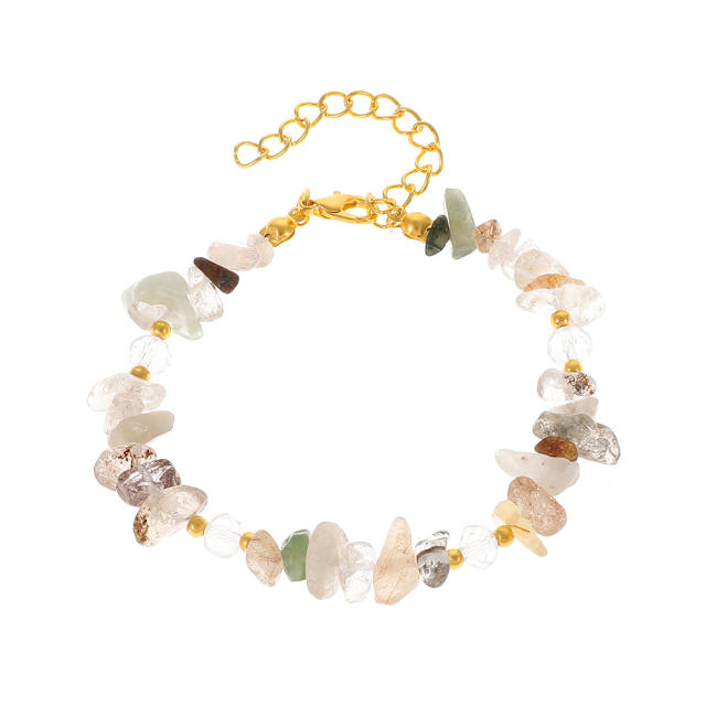 Natural irregular shape crystal stone bracelet for women