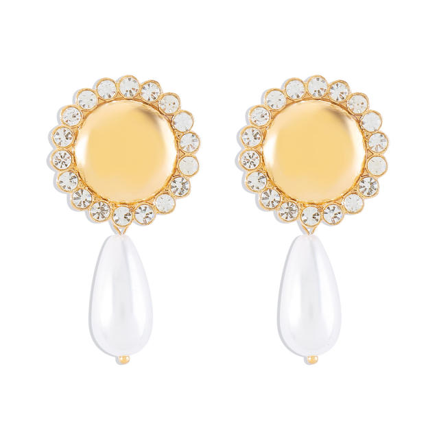 Creative imiation pearl drop metal women earrings