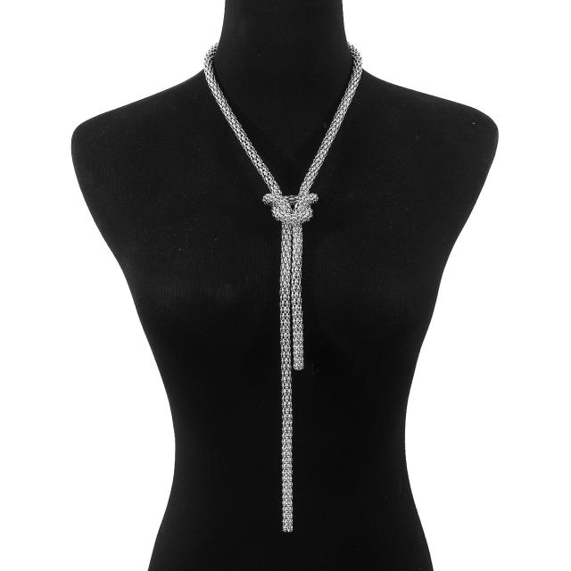Personality knotted long necklace for women street look jewelry