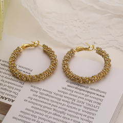 Delicate pave setting cubic zircon diamond geometric earrings for women