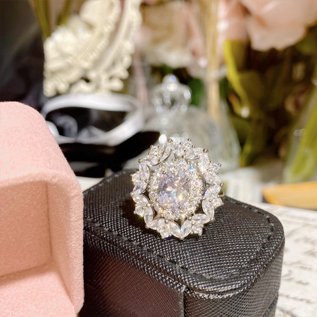18KG super shiny diamond wedding rings for women