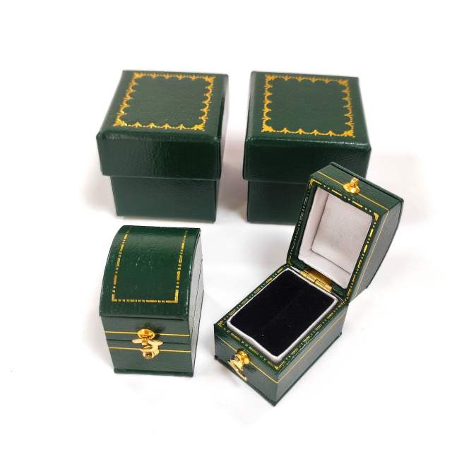 Vintage mini PU leather rings box engaement rings box