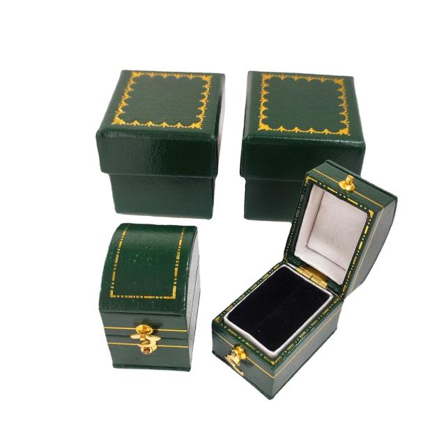 Vintage mini PU leather rings box engaement rings box