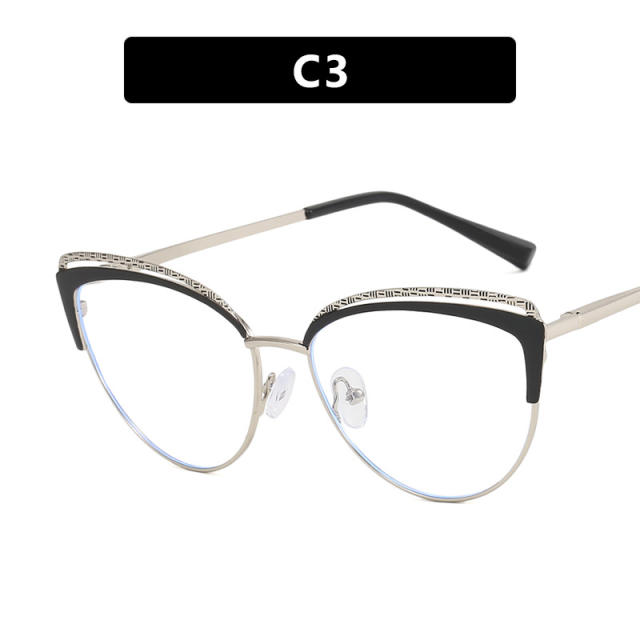 Popular triangle shape contrast color anti blue light reading glasses