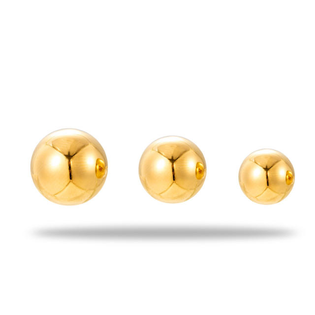 Simple chunky ball bead stainless steel studs earrings