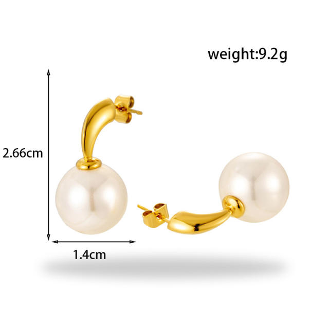 Easy match water drop pearl stainless steel earrings collection