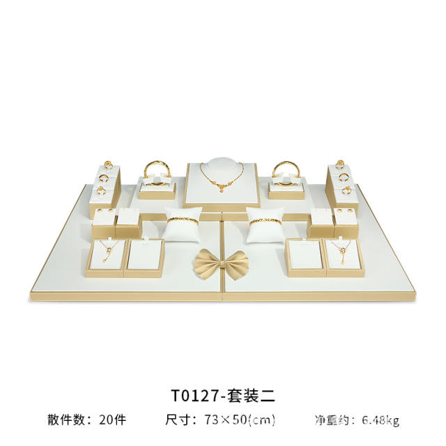 Gold white series jewery display tray stand