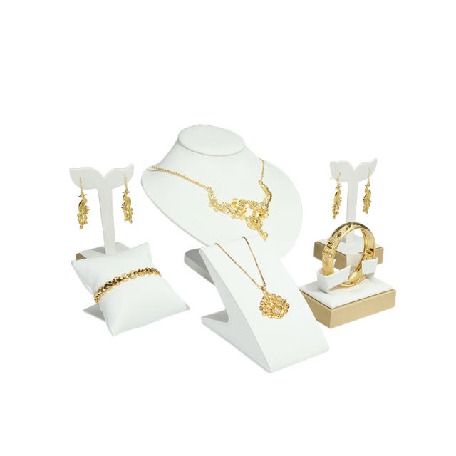 Gold white series jewery display tray stand