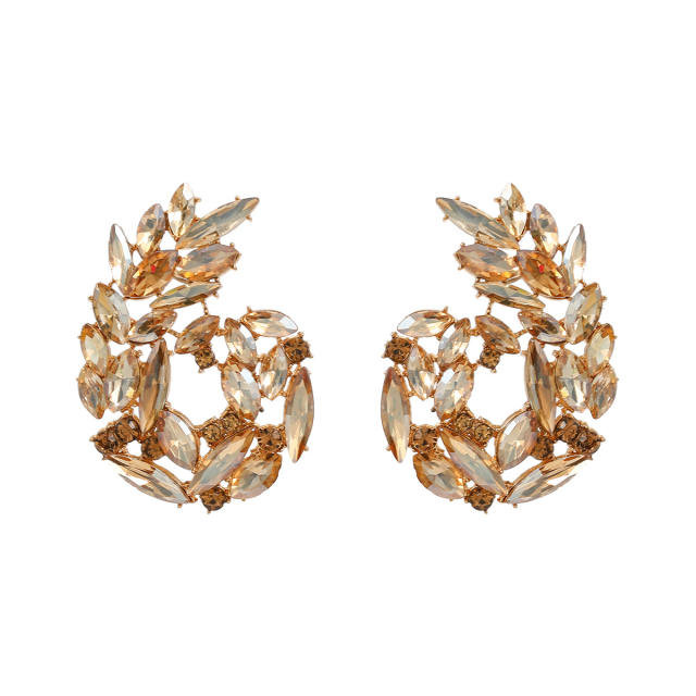 Luxury colorful glass crystal statement women earrings