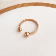 Concise tiny ball bead stainless steel finger rings pinky rings