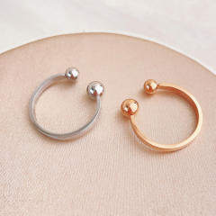 Concise tiny ball bead stainless steel finger rings pinky rings