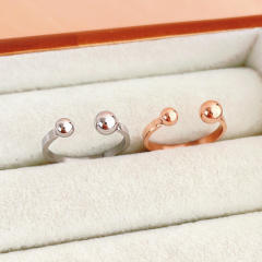 Concise tiny ball bead stainless steel finger rings pinky rings
