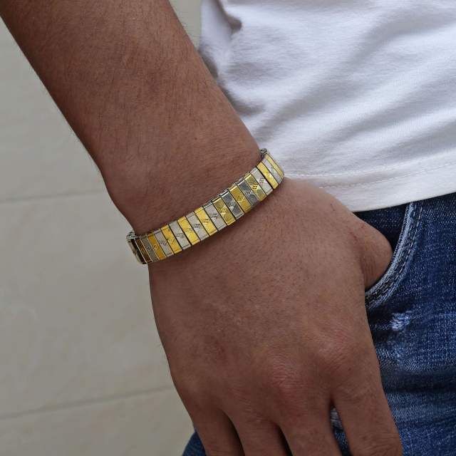 Mix color stainless steel elastic bangle bracelet