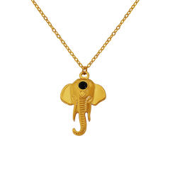 18KG animal series dainty elephant pendant stainless steel necklace