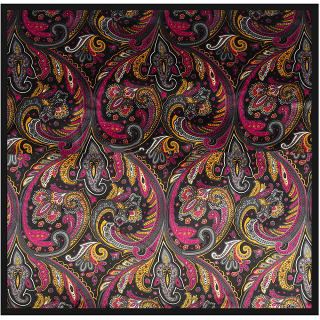 90CM heart pattern paisley satin square women scarf