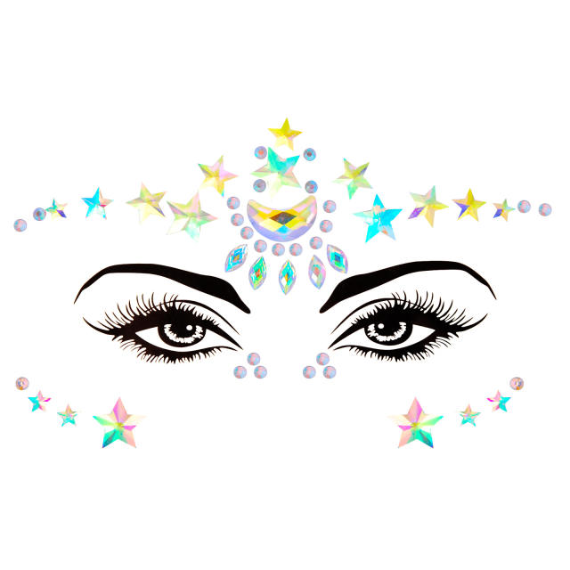 Hot sale colorful resin rhinestone Carnival  women face stickers decoration