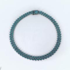 14mm HIPHOP colorful rhinestoen diamond curban link chain necklace for men
