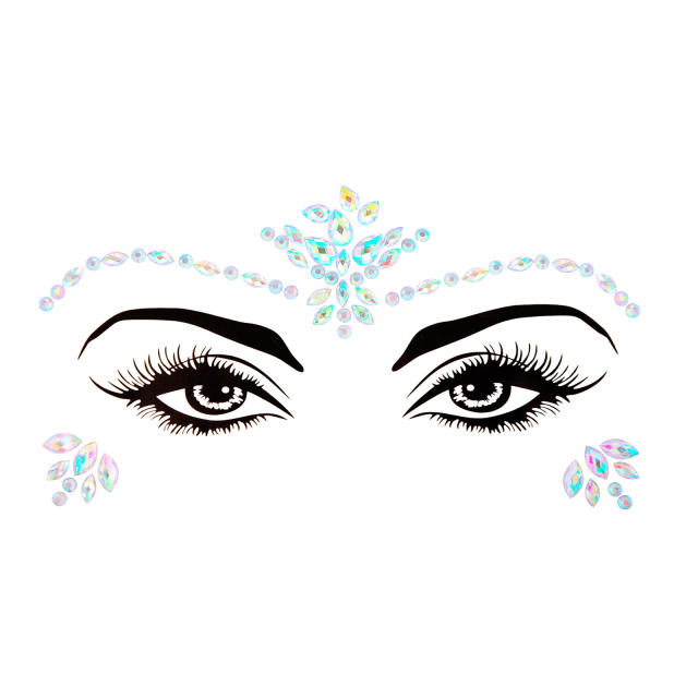 Hot sale colorful resin rhinestone Carnival  women face stickers decoration