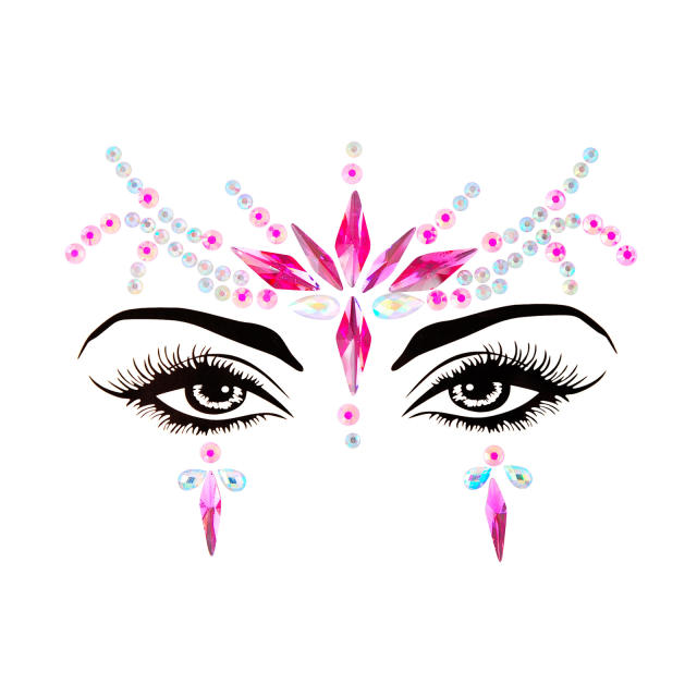 Hot sale colorful resin rhinestone Carnival  women face stickers decoration