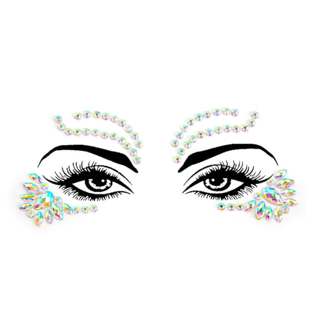 DIY hot sale colorful resin rhinestone Carnival face stickers decoration