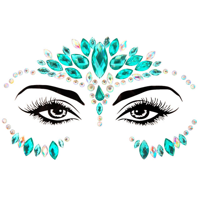 EDM Carnival colorful resin rhinestone face stickers decoration