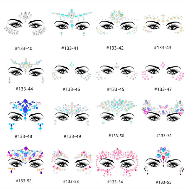 DIY hot sale colorful resin rhinestone Carnival face stickers decoration