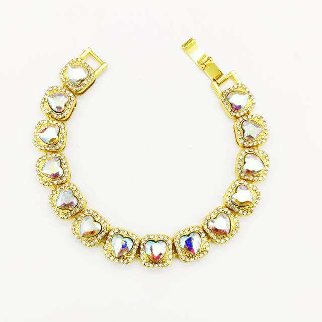 HIPHOP iceout colorful cubic zircon diamond choker necklace bracelet