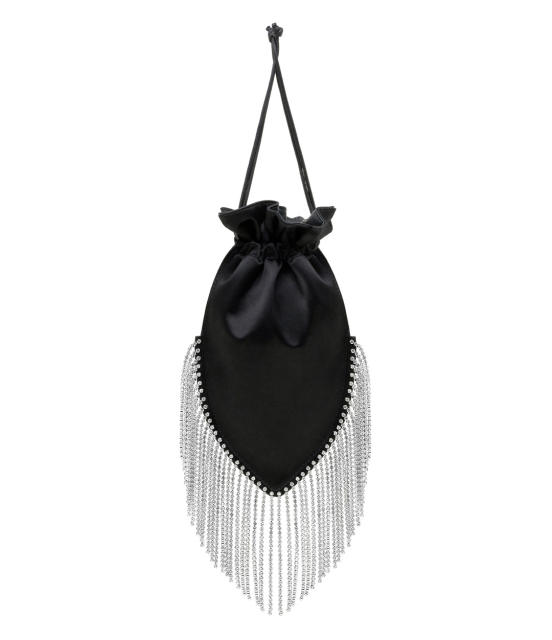 Personality satin rhinestone tassel women evening bag