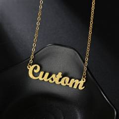 Concise frosted pattern custom name stainless steel necklace earrings bangles bracelet