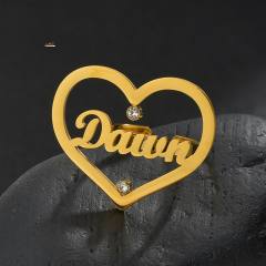 DIY hollow out heart custom name stainless steel rings