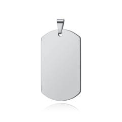 Hot sale engrave letter picture dog tag pendant stainless steel necklace