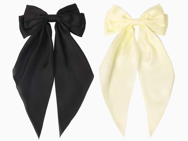 INS large size satin bow french barrette hair clips