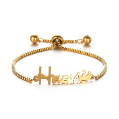 DIY custom name stainless steel necklace bracelet rings for kids