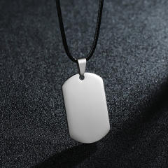 Hot sale engrave letter picture dog tag pendant stainless steel necklace