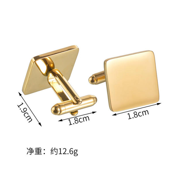 Hot sale stainless steel cufflinks for men engrave letter gift