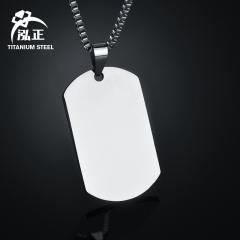 Hot sale engrave letter picture dog tag pendant stainless steel necklace
