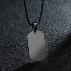 Hot sale engrave letter picture dog tag pendant stainless steel necklace
