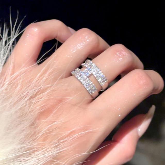 Real gold plated diamond finger rings for women