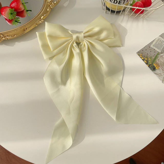 INS large size satin bow french barrette hair clips