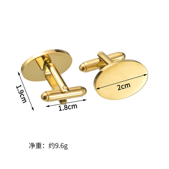 Hot sale stainless steel cufflinks for men engrave letter gift